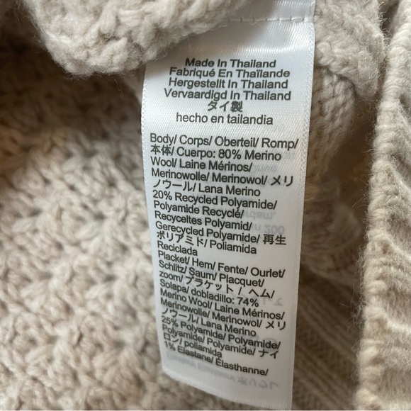 NEW Madewell Merino Wool Ruffled Sleeveless Cardigan Top Vest size L Beige - Picture 7 of 7